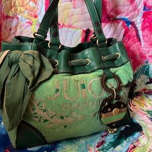 Juicy Couture Green Shoulder Bag with Bow Accent